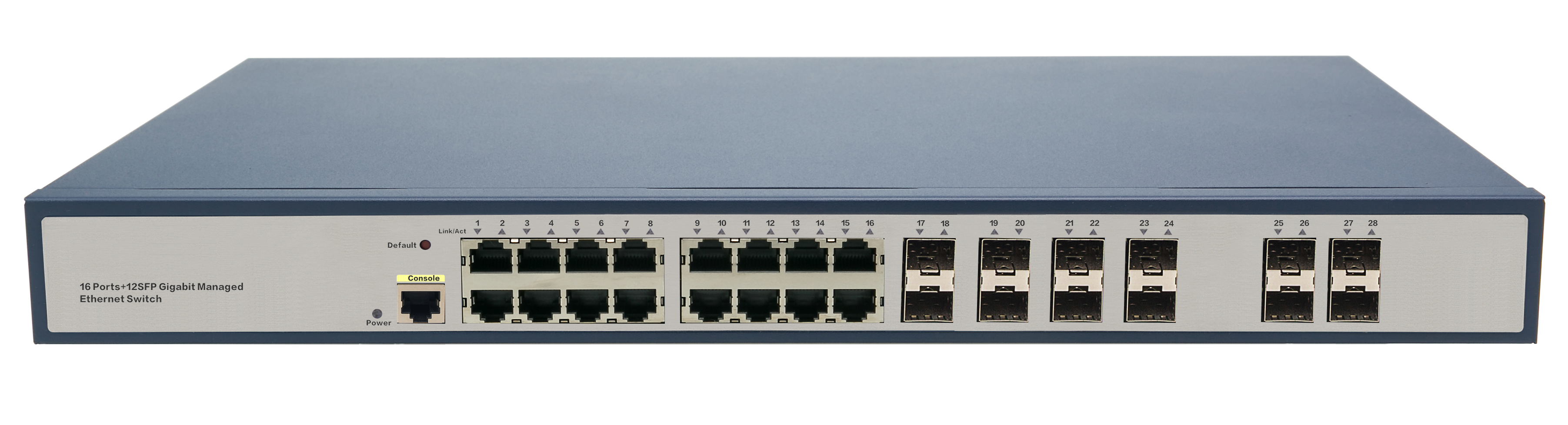 16千兆RJ45端口，12个SFP光口二层网管交换机